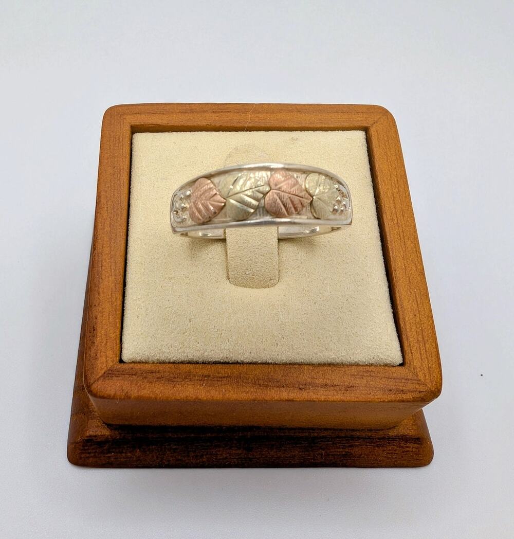 Vintage Coleman Co Black Hills Sterling Silver and 12K Gold Ring Size 11.75